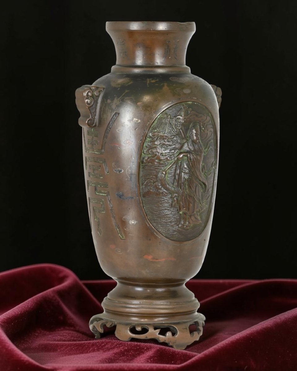 Vaso Giapponese Di Epoca Meiji - Giappone Fine XIX Secolo-photo-1